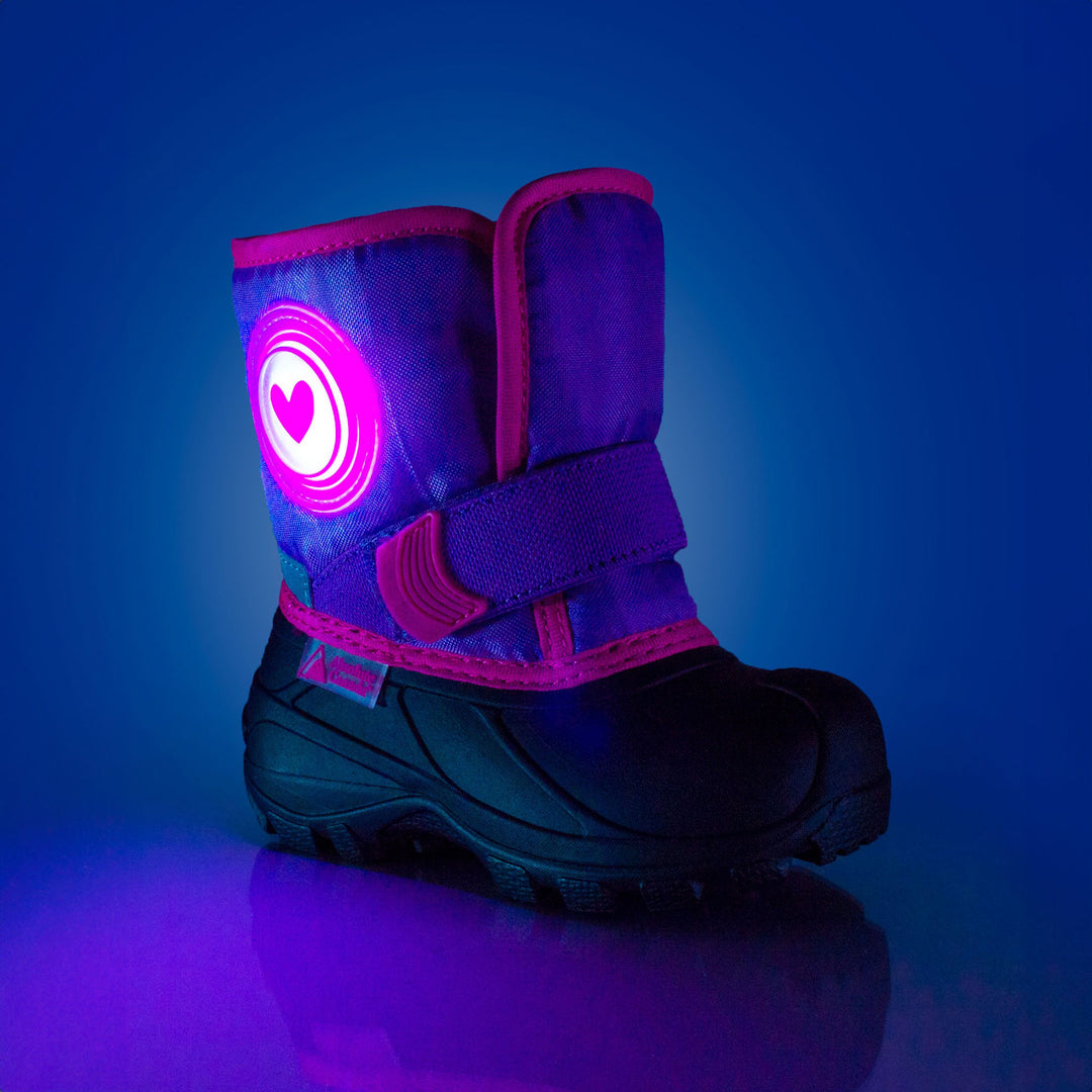 Toddler's Lighted Boot with Heart Graphic #color_purple