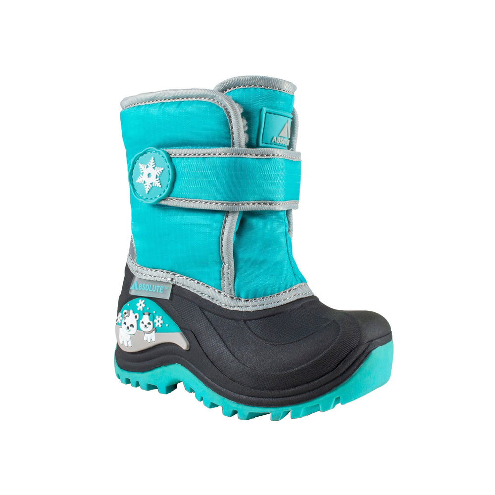 Toddler's Velcro WInter Boot with Polar Bear Graphic #color_aqua