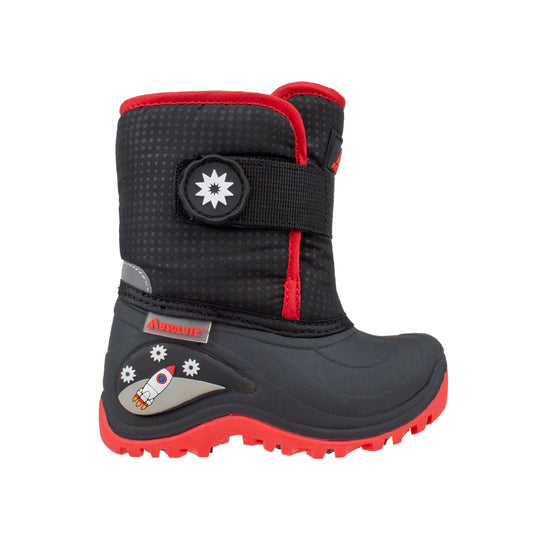 Toddler's Velcro , Lighted Boot with Rocketship Graphic #color_red