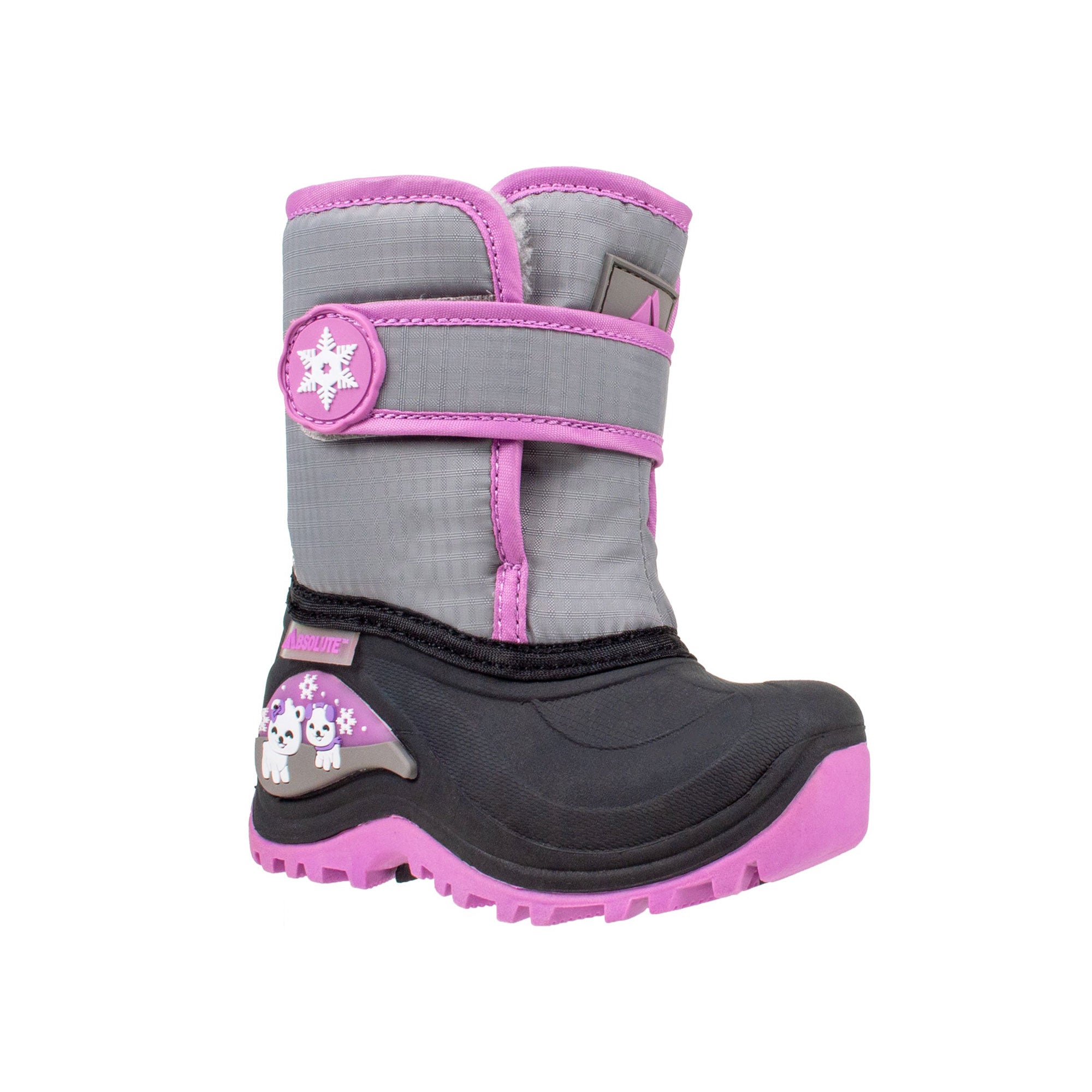 Toddler's Velcro , Lighted Boot with Polar Bear Graphic #color_pink